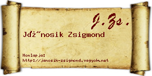 Jánosik Zsigmond névjegykártya